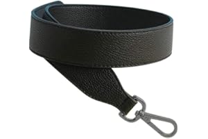 SANTIMON Sangle de Remplacement Anse de Sac Bandouliere Simili Cuir Femmes Lanière Épaule Chaîne pour Sac à Main Pochette avec Métal Boucles (Noir)