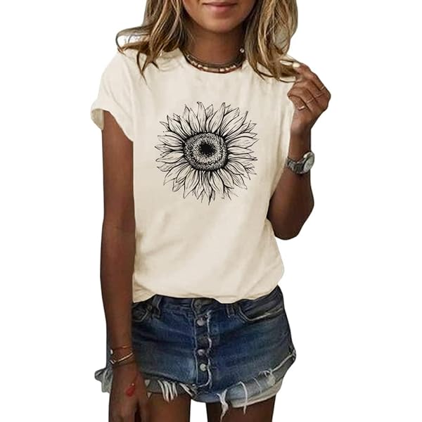 Komiseup Damen T-Shirt Oversized – Baumwolle, Rundhals, Lässiges Basic-Shirt Für Sommer