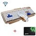 Produktbild LexonElec Wireless Tastatur Maus Combo HK1600 2,4G USB Ergonomische Multimedia Metallplatte Gaming Tastatur Wasserdicht + 1600DPI Cordless 6 Tasten Optische Gamer Maus Mäuse Sets + Mousepad (Weißgold)