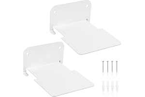 SHACHENH Regal Wand Weiß, 2 Stück Kleines Wandregal Weiß, Schwebendes Regal, Metall Bücherregal Weiss, Unsichtbares Wandregale Wand Regale für Wände Badezimmer Wohnzimmer Schlafzimmer Büro Deko