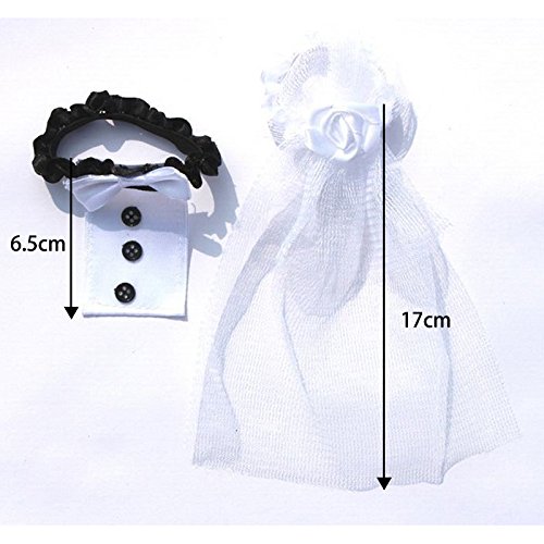 Hochzeit Partei Toasten Weinglas deko Braut Schleier Bräutigam Tux Kleid 1 Paar - 3