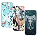 Produktbild ToneSun Hülle für iPhone7G (4.7 inch) / iPhone8, 3X Gemalt Handyhülle Case, Silikon Schale Schutzhülle Handytasche Crystal Clear Durchsichtig Cover in Elefant + Kranzelefant + Blumenelefant
