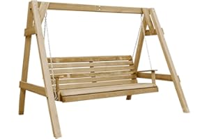 vidaXL Impregnated Pine Wood Garden Swing, Swing Bench
