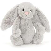 Jellycat Bashful Silver Bunny Medium - L: 9cm x L: 12cm x H: 31cm