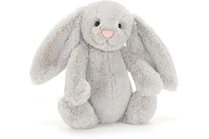 Jellycat Bashful Silver Bunny Medium - L: 9 cm x l: 12 cm x h: 31 cm