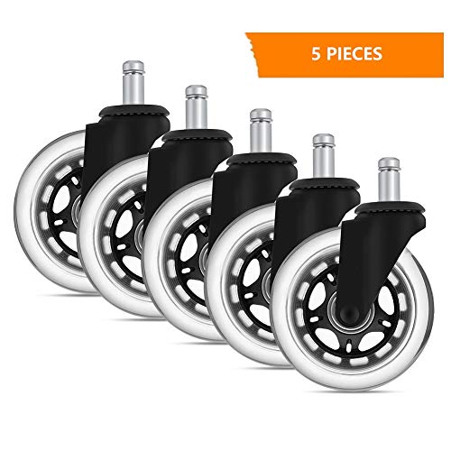 examen GHB 5pcs Roulettes Chaise Bureau Roulement Silencieux et Résistantes à l’Abrasion Dimension 11mm
