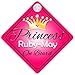 Princess Ruby-May On Board Personalised Girl Car Sign Baby / Child Gift 001