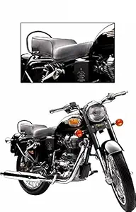 BIGZOOM Pu Leather Bike Seat Cover for Royal Enfield Bullet Electra Deluxe, Black