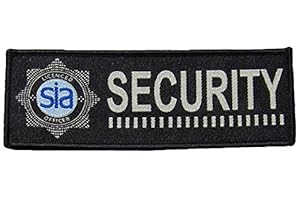 SECURITY INSIGNIA & ACCOUTREMENTS - UK SIA Woven Licensed Officer Oblong Security Badge (Hook & Loop)