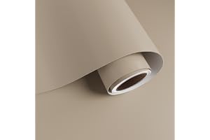VaryPaper Ljusbrun Peel and Stick Tapet 40 cm x 800 cm tjock klibbig baksida plast enfärgad tapet för vardagsrum sovrum avtag