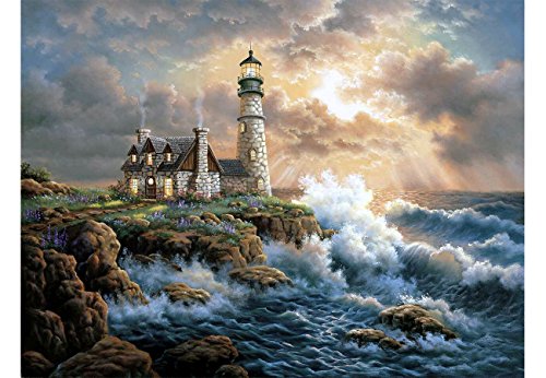 Blxecky5D DIY Diamond Painting by Number Kits，Lighthouse(14X18inch/35X45CM)