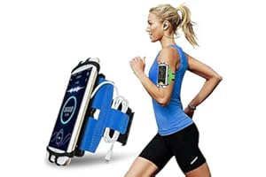 CoverKingz Universal Sport Halterung für Smartphones von 4,0 – 7,0 Zoll - Sportarmband Armtasche mit Schlüsselfach - Handy Tasche zum Laufen Blau