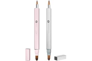 ‎SRUIDYLADY 2 Stück Doppelte Lippenpinsel und Einzelne Eyeliner-Bürste,Einziehbar Lippenpinsel Lip Liner Konturpinsel, mit Kappe Concealer Pinsel Tragbare Lippenbürste Lip Liner Konturpinsel (White + Pink)