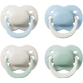 Tommee Tippee Newborn Pacifier 0-2 Months | Pack of 4 Orthodontic Teat, Extra Holes, Small Size, 100% BPA Free Silicone