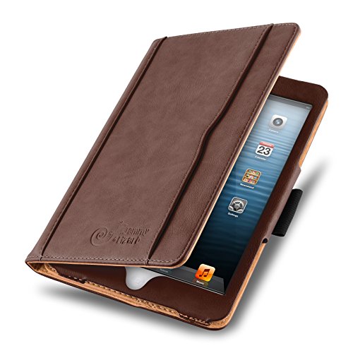 iPad Mini Hülle - JAMMYLIZARD Ledertasche Smart Cover mit Standfunktion für iPad Mini 4. 3. 2. & 1. Generation, BRAUN & HONIG, [MIT STIFT-HALTER]