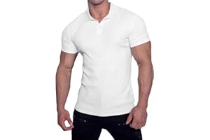 Muscle Cmdr Men's Slim Fit Muscle Polo Shirts Long&Short Sleeve Stretch Quick Dry Tee Casual Golf Athletic T-Shirts