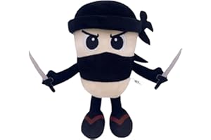 SereneSage Tung Shark Plush, Funny Meme Doll, Soft Stuffed Animal for Kids & Fans, Viral Brainrot Gift for Boys & Girls (BlackHat)