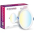 HomeMate Polycarbonate WiFi+Ble Cct Smart Led Downlight | 15 Watt, Round | Tuneable White, Shades of White from Warm to Cool White | Compatible with Alexa, Google Home and Siri (Pack of 1)