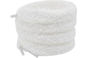 XIANMY Lacets en Peluche pour Chaussures Plates et moelleuses 1,5 cm Cordons de Rechange pour Baskets Chaussures de Sport Chaussures décontractées Bottes 140 cm Blanc