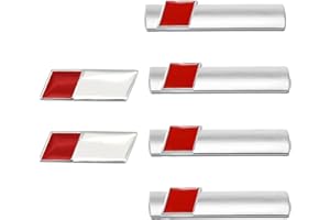 XNZMYN 6 Pezzi Adesivi per S Line, 4 Adesivo Laterale e 2 Stemma Volante, logo 3D, Stickers Auto per Audi A3 A4 A5 A6 A7 A8 Q2 Q3 Q4 Q5 Q7 S3 S4 S5 S6 S7 S8 Rs Tt Series