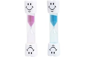 VXIWSCY 2pcs Sabliers Souriants de 3 Minutes pour Enfants - Minuterie Multifonction pour Le Brossage des Dents, la Cuisine, Le Bureau et Les Jeux, Idéal pour l'Apprentissage du Temps et l'Amusement (2pcs)