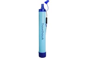 TravelHawk Vattenfilter för utomhusbruk, 1500 liter, Dricksvattenfilter för camping, resor och överlevnad, Bärbar vattenrenar