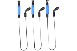 LIUMMRCY 3pcs Bite Alarm Indicator,Bite Indicators Bite Alarm Bobbins,Portable Bobbins Hangers Fishing Alarms Carp Rod Bite Indicator,Illuminated LED Indicator with Alarm Function Blue