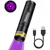 Alonefire SV110 Mini UV Flashlight 365nm Professional Rechargeable USB C Powerful Black Light Urine Detector for Resin, Fishi