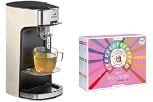 Senya Set Máquina de té, tetera eléctrica crema Tea Time & el Cofre Degustación que comprende 72 bolsitas-Les 2 Marmottes