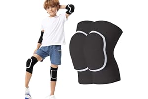 XUZOPIM 1 Paio Volleyball Knee Support Ginocchiere Pallavolo Cotton Sports Kneepad Non-Slip Anti-Shock Sponge Knee Support Elastic Knee Supports For Running Football Dancing (M,7-12 Years)