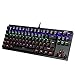 Produktbild AUKEY Mechanische Tastatur LED-Backlit Blue Switches 88 Tasten DE Layout Gaming Tastatur Metall Platte 100% Anti-Ghosting mit Tastenkappen-Abzieher für Gamer und Schreibkräfte