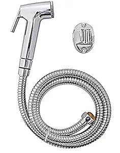 Swapcart ABS Health Faucet Gun with SS 1.5 Meter Flexible Hose Pipe Tube and Wall Hook, Chrome Finish