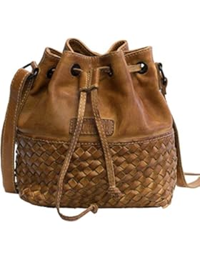 manbefair FAIR TRADE Kleine Beuteltasche Sydney aus Vintage Leder, Schultertasche Umhängetasche 24x20x8 cm ( BxHxT)