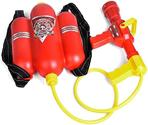 TOVTO Fireman Toys Backpack Water Gun Blaster Extinguisher with Nozzle and Tank Set Children Outdoor Water Toy, Beach Toy, Summer Toys, Bath Toy for Kids Gifts