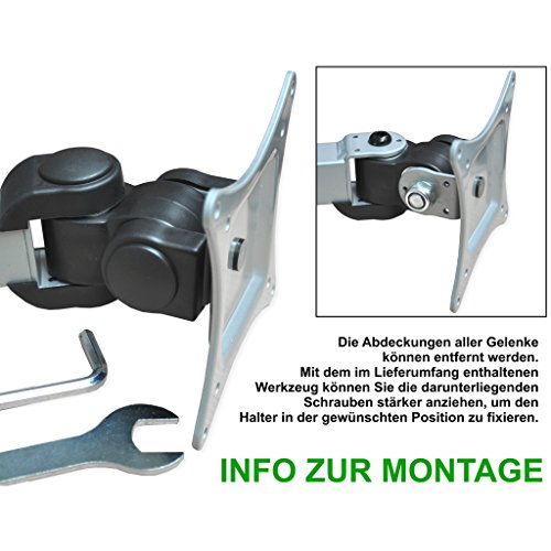 Monitor Tischhalterung LCD 352S – für 13-27″ (33-68, 6cm) Monitor, max. 10kg, neigbar, schwenkbar 360º, höhenverstellbar – silber - 4