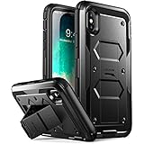 iPhone X Case, [Armorbox V2.0] i-Blason [Built in Tempered Glass Screen Protector][Full body] [Heavy Duty Protection] [Kickstand] Shock Reduction Case for Apple iPhone X / iPhone 10 (2017) (Black )