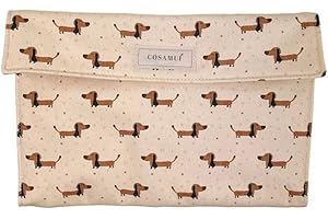 COSAMUI Portadocumentos para bebé para Cartilla Sanitaria - Regalo Bebe Recien Nacido Niño o Niña - Porta Documentos para Bebes para Bolso Carro Bebe (Perros salchicha)