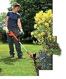 Black+Decker Li-Ion Akku-Rasentrimmer (18V 2.0Ah, Schnittbreite 23 cm, Zweithandgriff, Kantenschneidfunktion, E-Drive, Teleskopstiel, inkl. Akku und Ladegerät) GLC1823L20, schwarz orange - 4
