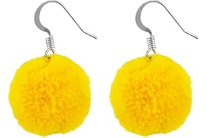 Drop Earring Pompom Made With Cotton by JOE COOL