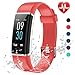 Produktbild Lintelek Fitness Armband,Fitness Tracker mit Pulsmesser 0,96 Zoll Farbdisplay Fitness Uhr Armband Uhr Schlafmonitor Aktivitätstracker 14 Trainingsmodi Vibrationsalarm GPS (Rot) MEHRWEG