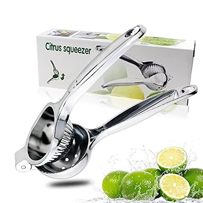 Bystep WisFox Presse-citron Manuel Extracteur de jus Presse-agrumes, Citron Orange Lime Squeezer Juicer en Acier Inoxydable Conception robuste pour Jus d'orange, de citron et d'autres fruits sans coque, Argent