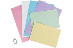 Mocraft 60 Colored Cards and Envelopes Self-Adhesive Folding Blank Cards and Envelopes for Card Making Greeting Cards Invitation Birthday