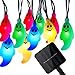 Produktbild Solar Outdoor Lichterkette,KINGCOO Wasserdichtes 16ft/4.8M 20LEDs Geist Form Solar Angetriebene Halloween Dekoration feenhafte Schnur Lichter für im Freienweihnachtspatio Pfad Garten Party Landschaft (Mehrfarbig)