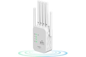 CUSTOM CATCH WiFi Extender 6 Antennen 1200 Mbit/s 2025 Schnellster WiFi-Booster Dualband WiFi-Extender Signalverstärker für zu Hause, WiFi-Repeater mit Ethernet Anschluss