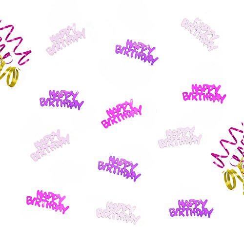 Oblique-Unique® Happy Birthday Geburtstag Tisch Konfetti im Farbmix Pink Lila und Rosa - mit Spiegeleffekt - über 150 Stück