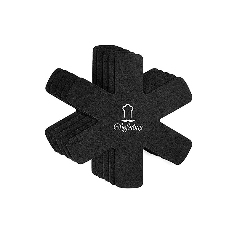 Chefarone Pfannenschoner Filz 5er Set 38 Cm Xl Pfannenschutz Stapelschutz Fr Perfekten Pfannen Schutz Schwarz
