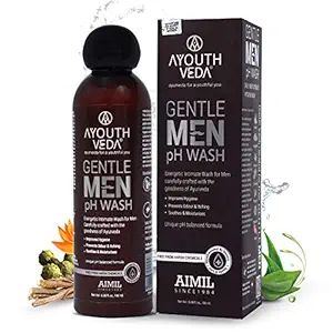AYOUTHVEDA Gentle Men Ph Wash, Prevents Dryness,Itching, Bad Odour, Best Intimate Wash for Men, Natural Ph Balanced with Germ, 180Ml