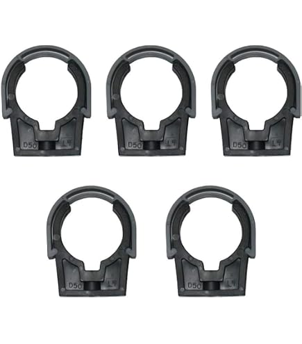Well2wellness 5 Fascette PVC Per Tubi 40 Mm – Nere, Per Fissaggio A Parete E Pavimento