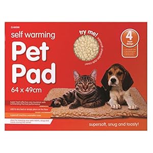 Almohadilla que se calienta sola para cama de mascotas, muy suave y lavable a máquina, 64 cm x 49 cm