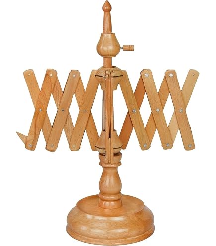 Nagina International 's Yarn Swift Umbrella Table Top Yarn Winder | Avvolgitore per gomitoli a mano, strumento per maglieria per linee di avvolgimento rapido, lacci e fibre (legno di faggio Nagina International 's Yarn Swift Umbrella Table Top Yarn Winder | Avvolgitore per gomitoli a mano, strumento per maglieria per linee di avvolgimento rapido, lacci e fibre (legno di faggio